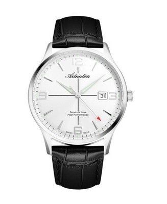 ADRIATICA Men Quartz Casual Watch Classic Dress Silver Dial Waterproof Swiss