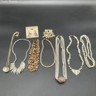 Vintage Faux Pearl & Shell Costume Jewelry Lot 9 Necklaces & Earrings Beachy