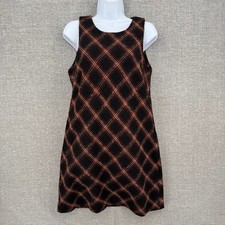 Vtg Talbots Petites Shift Dress Women 8P Plaid Wool Blend Lined Preppy Academia