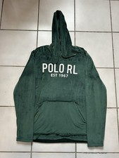 Polo Ralph Lauren Hoodie Mens Medium Plush Velour EST 1967 Pullover Sleepwear