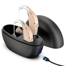 Pair Rechargeable Digital Invisible Hearing Aids Sound Voice Amplifier Mini BTE