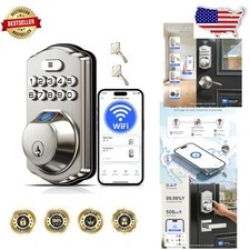 Smart Lock WiFi Fingerprint Keyless Entry Alexa Google Assistant Auto-Lock Sa...