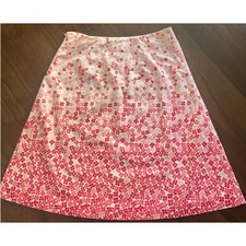 Talbots Petites Floral Pink Ombre A-Line Cotton Skirt Size 4P