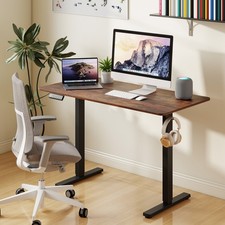 Image of 120 x 60 CM Electric Standing Computer Desk with 3 Memory Preset-Brown
