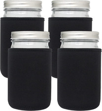 32Oz Wide Mouth Mason Jar Sleeve, 4 Pcs Insulated Cozy Neoprene Canning Cover