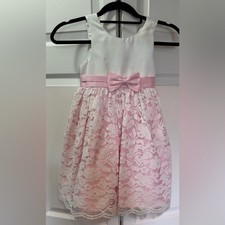 NWT American Princess Pink and White Floral Lace Dress Size 6