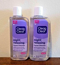 Lot of 2 -  Clean & Clear Night Relaxing Deep Cleaning Face Wash 8 Fluid Ounce