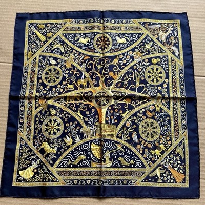 Hermes Silk scarf 17  Pocket Square Handkerchief 45 Gavroche