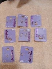 Bulk Lot Of 8 Claire's Cubic Zirconia Heart-shaped Earrings MSRP 80/lot. NWT