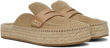 JW Anderson Suede Slip On Penny Loafer Espadrilles Men's 44/10.5 Medium Beige