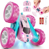 Ferngesteuertes Stunt Auto 4WD Pink 2.4Ghz 360° Flip Rotation LED Licht 6-12