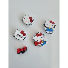 Sanrio Hello Kitty Shoe Charms 5pc Set Red Bow Kawaii Clog Accessories