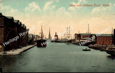 VINTAGE GOOLE OLDHAM DOOK SCHIFF DOCKS VALENTINSTAG SERIE POSTKARTE ANFANG 1900er