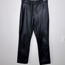 Wilsons Leather Maxima black straight leg leather pants size 8