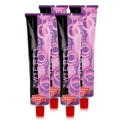 Mautner Zwiebel Senf 200g - Knackig Zwiebelig (4er Pack)