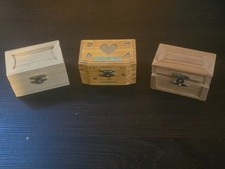 Lot 3 Small Wooden Keepsake Boxes Craft Repair Upcycle Rustic AS IS