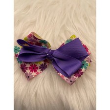    Handmade Purple/Pink Flower Boutique Hair Bow   