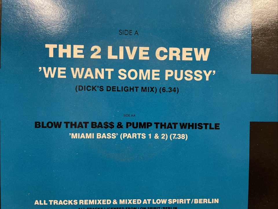 The 2 Live Crew We Want Some Pussy 12” Single Vinyl Record WHOS26 Rap HipHop 80s - Image 3 of 4