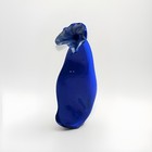 Vintage Cobalt Blue Hand Blown Art Glass Flower Pedal Vase (repaired) — photo 2