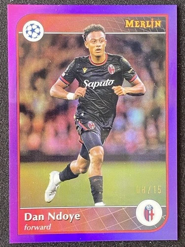 Dan Ndoye 2024-25 Topps Merlin UCC Purple Refractor Base /15 #163