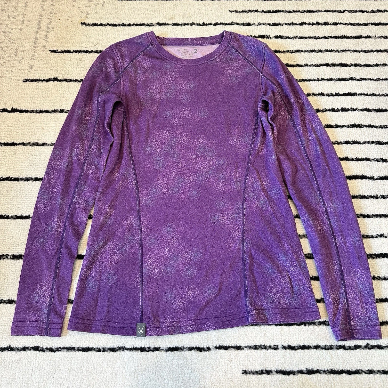 Ibex Woolies Women’s Size XS Purple Long Sleeve Baselayer Pullover Merino Wool