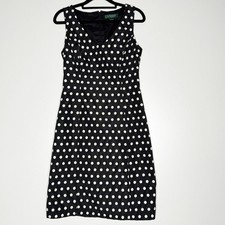 Lauren Ralph Lauren Polka Dot Sleeveless Dress Women's Size 2
