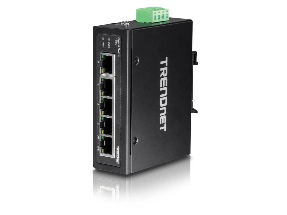 TRENDnet 5-Port Hardened Industrial Gigabit DIN-Rail Switch, TI-G50, 10 Gbps, - Image 3 of 4