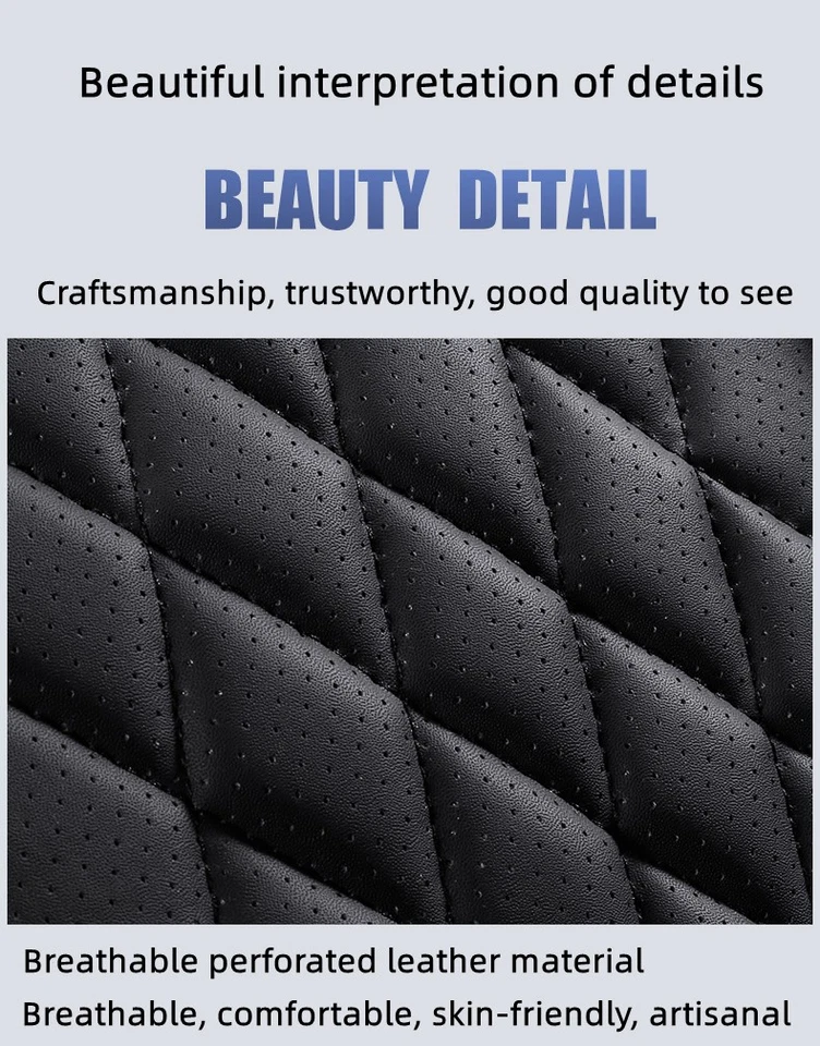 5-Seat Car Cover Nappa Leather Full Set For Volkswagen Golf R Saveiro ID.4 Vento - Image 2 of 4