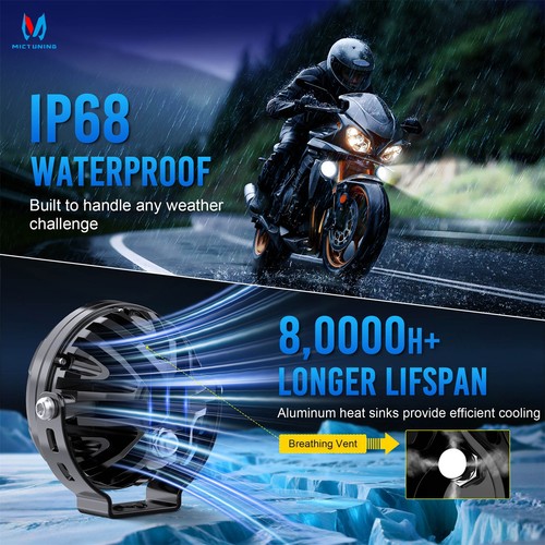 2x 4.5" Motocicleta Redondo LED Luz de Conducción Vainas Luz Antiniebla Offroad Trabajo Foco - Imagen 7 de 19
