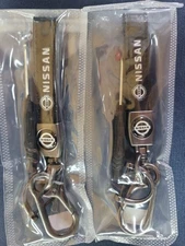 2 Qty Keychain For Nissan 5 3/4" Key Holder Keychain Black
