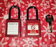 2 x REECE SICHERHEITS-VORHÄNGESCHLÖSSER ROT