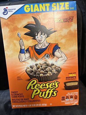 Sealed Limited Edition Dragon Ball Z Reese’s Puffs Family Size Cereal ...