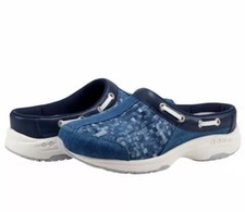 Easy Spirit SE TravelPort Woven Dark Blue 400 Clogs/Shoes Open Back US Sz.7.5M