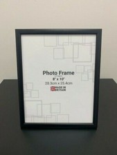 8 x 10" Matt Black Budget Wooden Picture Frame with MDF strut back and Perspex