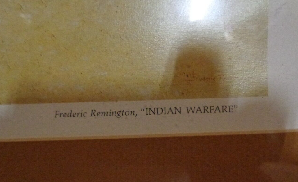 FREDERIC REMINGTON INDIAN WARFARE PRINT 9 X 13 MATTED IN 19 X 14 FRAME | eBay