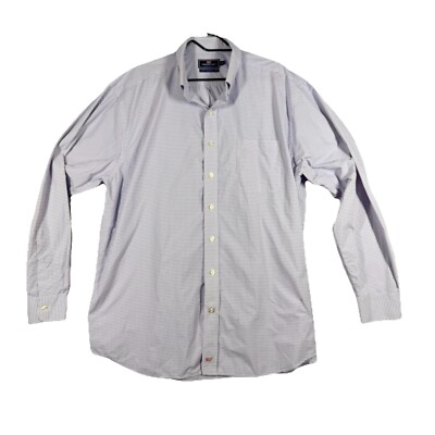 Vineyard Vines Murray Shirt Men XL Classic Fit Purple Plaid Performance