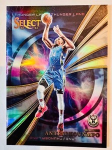 Giannis Antetokounmpo 2022-23 Panini Select Thunder Lane Insert Silver Prizm