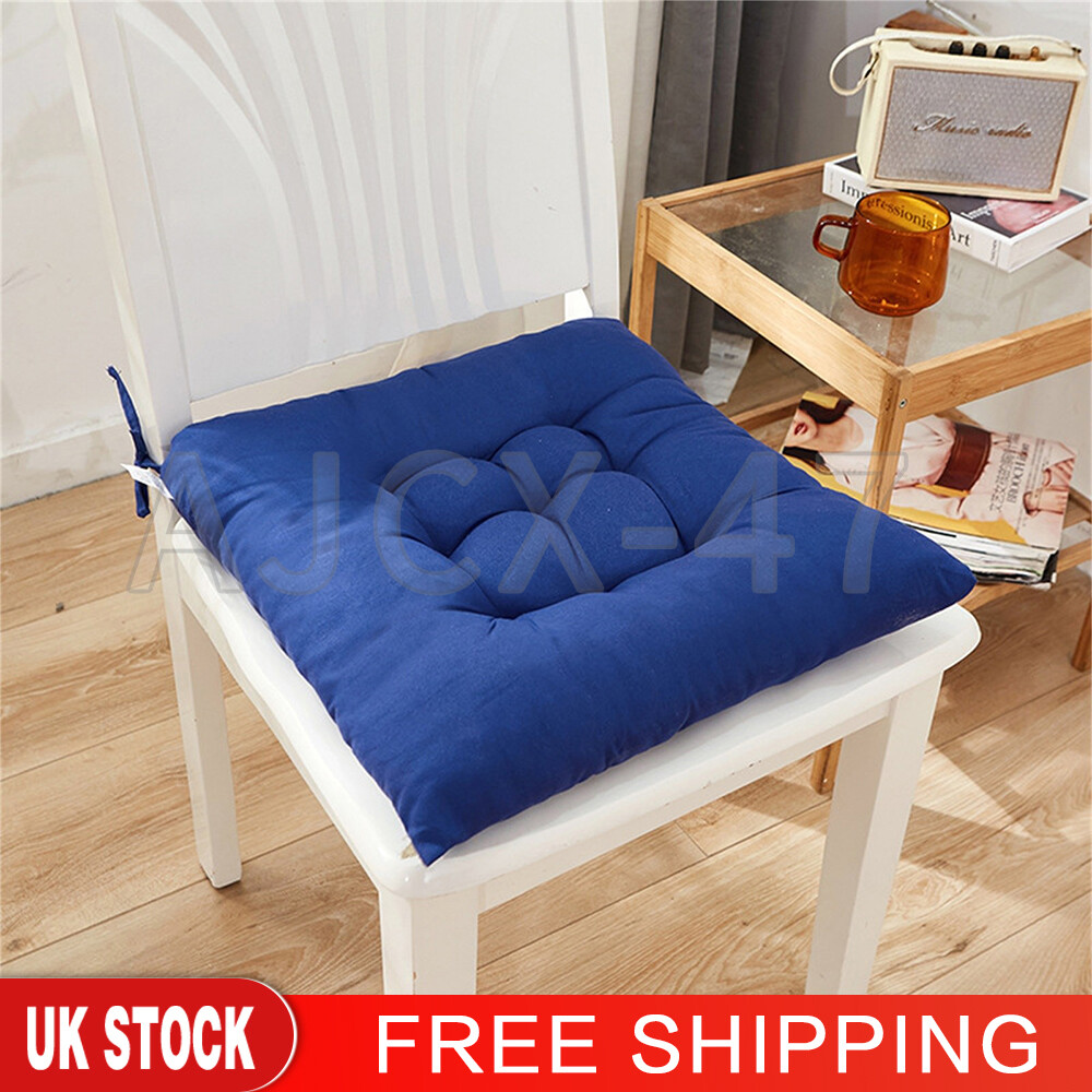 Navy Seat Pads Dining Room Garden Kitchen Chair Seat Cushions Tie On