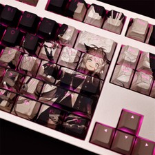 Lappland Arknights Transparent Keycaps PBT Cherry MX for Mechanical Keyboard New