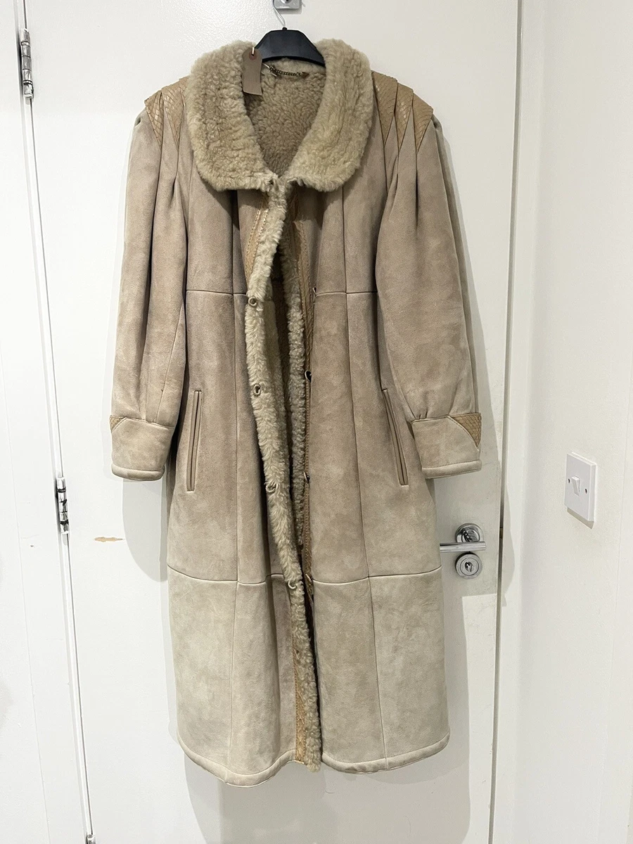 Long sheepskin clearance coat