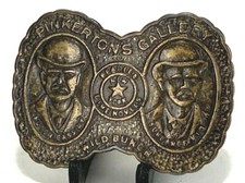 Pinkerton Gallery Brass Belt Buckle-Butch Cassidy Sundance Kid Wild Bunch-Vtg