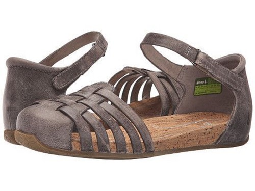 Ahnu Malini Mary Jane Fisherman Sandals MESA TAUPE GREY LEATHER CLOSED 7 38 M EU
