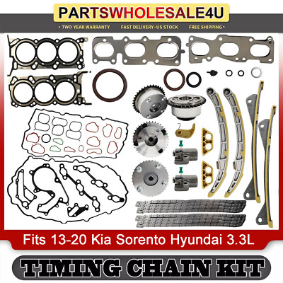 Head Gasket Timing Chain VVT Gears Kit For HYUNDAI Santa Fe KIA Sorento 3.3L V6