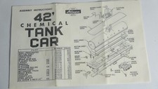 42' Chemical Tank Car HO Athearn Vintage Model Train Parts Instructions