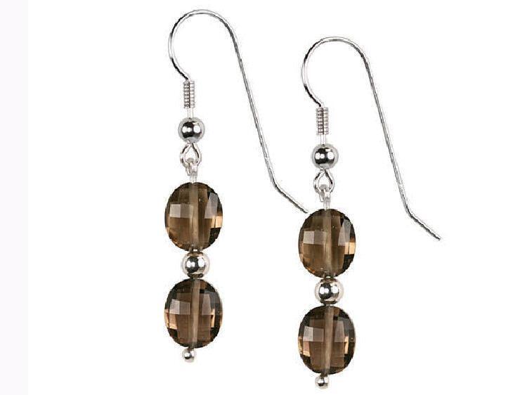 Verde Oliva Citrino Ovalado Cuentas Plata de Ley 10 MM Pendientes