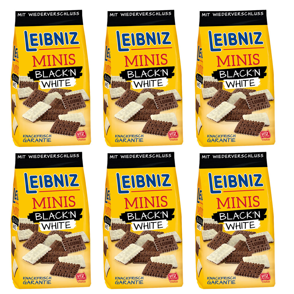 Minis Black n White Butterkekse mit weißer Schokolade 125g 6er Pack