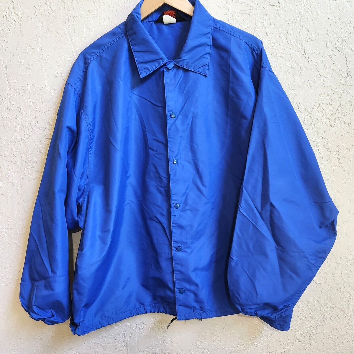 Vtg Pla-Jac By Dunbrooke Windbreaker Mens XL Blue Snap Front Coach
