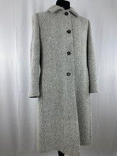 Womens Coat Jobis Lambs Wool Angora Grey Large Size 12-14 Uk Size