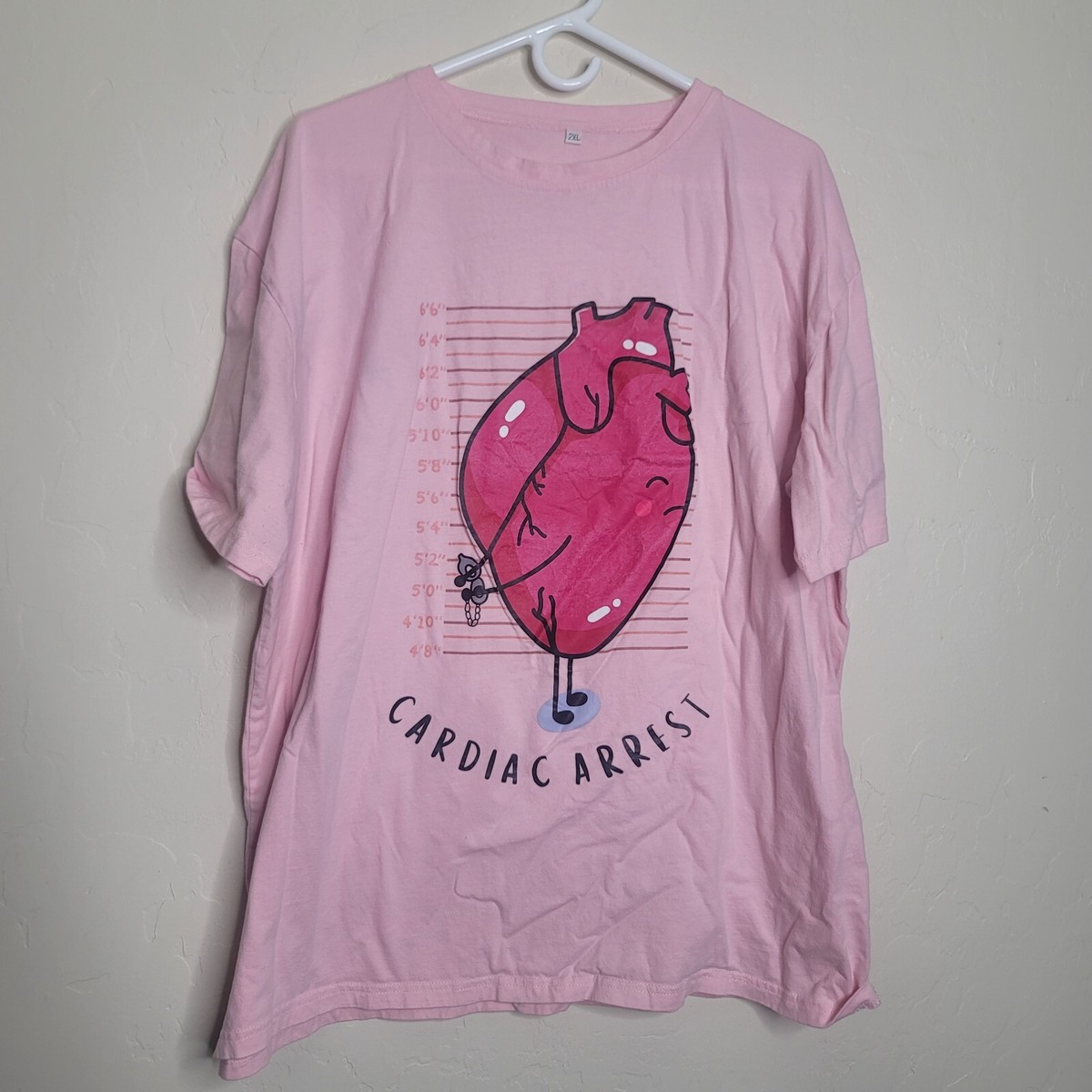 Cardiac Arrest Pink Heart Retro T-Shirt Rigor Mortis Size 3XL