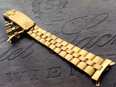 Roamer 16mm Vintage Damen Stahl Band ( Gold ) NOS